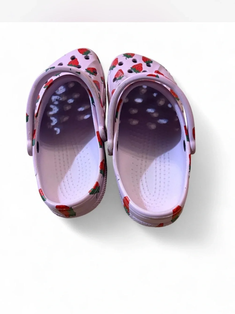 Men’s Pink Strawberry Print Clog Sandals - Crocs Style mens 11